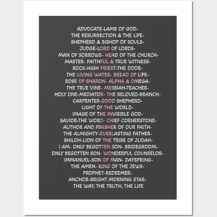 Names of Jesus -Back of Tshirt Posters and Art